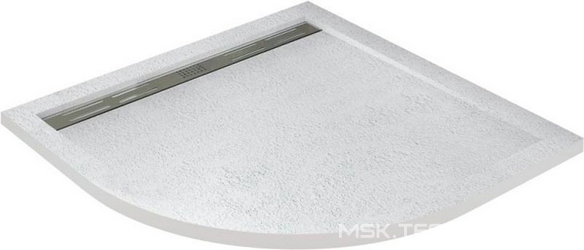 Поддон душевой 1000х1000h30мм, 1/4 круга, без сифона арт.TRAY-AS-01, искуственный мрамор цв.белый, Cezares ZZ Cezares Универсал TRAY-AS-R-100-30-W