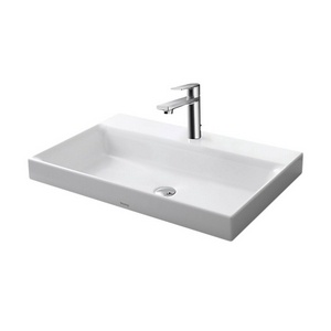 Раковина накладная (полувстраиваемая) на столешницу, прямоугольная 700х460хh167(70)мм, с 1 отв.д/смесит., с переливом, CeFiONtect,  ZZ Toto MH LW1617C