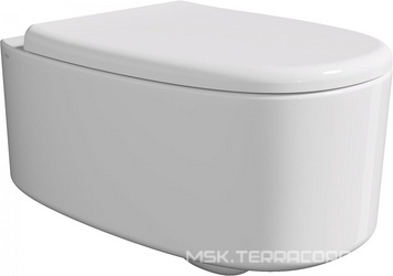 Унитаз подвесной 55х35см, безободковый, сиденье с микролифтом, крепеж в компл., (цв.белый глянец),  ZZ Alice Idilla 48120101SET