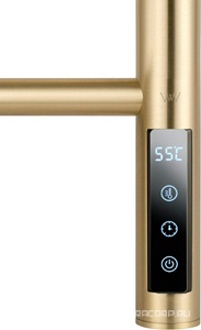 Полотенцесушитель 450xh904мм, электрический 120Вт, (цв.брашированное золото),  ZZ Wonzon & Woghand Bonn WW-AL409-BG