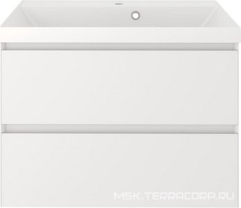 Тумба подвесная 80 см, без раковины, 2 выдвижных ящика,  цвет белый Aqua de Marco Astra 2080WСAST/H
