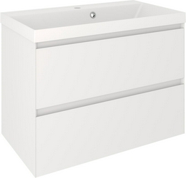 Тумба подвесная 80 см, без раковины, 2 выдвижных ящика,  цвет белый Aqua de Marco Astra 2080WСAST/H