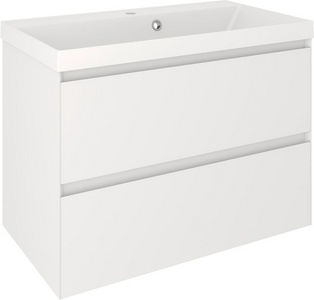 Тумба подвесная 80 см, без раковины, 2 выдвижных ящика,  цвет белый Aqua de Marco Astra 2080WСAST/H