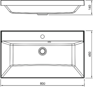 Раковина для мебели 80 см, литьевой мрамор, цв. белый Aqua de Marco Astra 10.170.00800.001