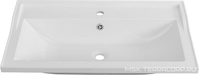 Раковина 800x450x179мм, с 1 отв.д/смесит., с переливом, (искусственный мрамор, цв.белый), Cezares ZZ Cezares Универсал CZR-800/450-LV-MR-FS