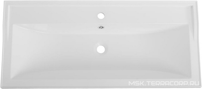 Раковина 1000x450x179мм, с 1 отв.д/смесит., с переливом, (искусственный мрамор, цв.белый), Cezares ZZ Cezares Универсал CZR-1000/450-LV-MR-FS