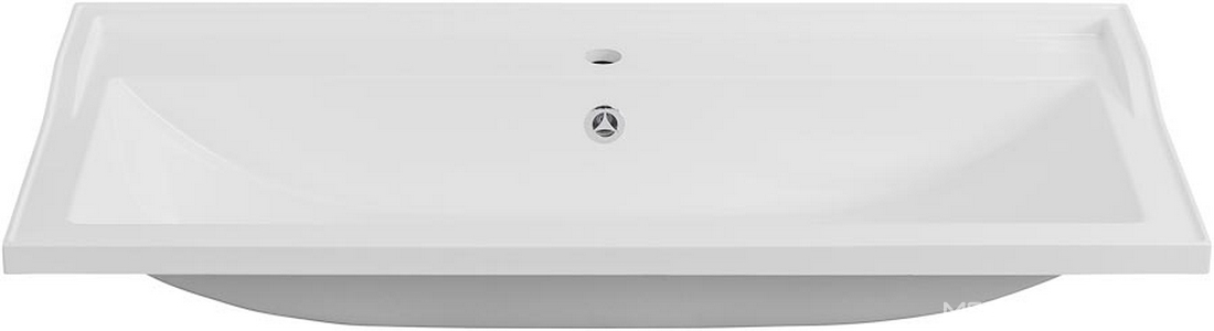 Раковина 1000x450x179мм, с 1 отв.д/смесит., с переливом, (искусственный мрамор, цв.белый), Cezares ZZ Cezares Универсал CZR-1000/450-LV-MR-FS