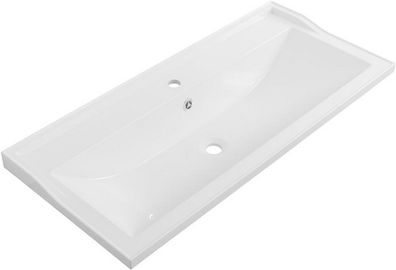 Раковина 1000x450x179мм, с 1 отв.д/смесит., с переливом, (искусственный мрамор, цв.белый), Cezares ZZ Cezares Универсал CZR-1000/450-LV-MR-FS