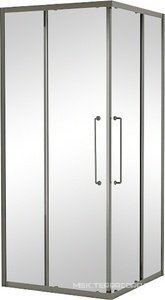 Душевой уголок 900х900хh2000мм, квадратн., 2 сдвижные дверцы с 2-мя неподв. сегм. (стекло прозрачное 8 мм, фурнит.цв.оружейная сталь), Relax ZZ Cezares relax RELAX-304-A-2-90-C-GM