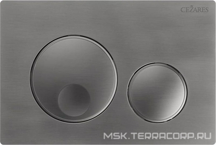 Кнопка двойного смыва для инсталляции подвесного унитаза, только для инстал. арт.BB-101-M.., (цв.оружейная сталь), Relax ZZ Cezares relax RELAX-BTN-GM