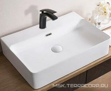 Раковина 610х430х145мм, с 1 отв.д/смесит., с переливом, (керамика, цв.белый), BelBagno ZZ BelBagno Универсал BB-8076-3-60