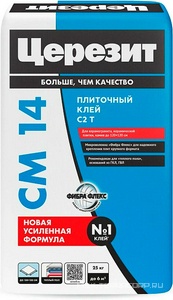 Клей для плитки д/внутр и наружных работ СМ14 25 кг. Церезит CM 14 1767954