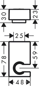 Держатель для лейки ручного душа, (цв.шлиф.бронза), HG Porter E ZZ Hansgrohe Универсал 28387140