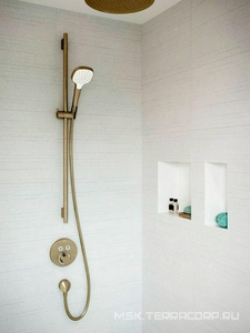 Термостат встраив. в стену на 2 потребителя, наружняя часть, БЕЗ скрытой части арт.01800180, (цв.шлиф.бронза), HG ShowerSelect S ZZ Hansgrohe Ecostat S 15743140