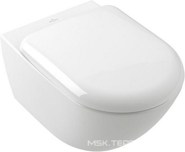 Унитаз подвесной, 370х560мм, безободковый, крепеж в компл., (цв.01 white),  ZZ Villeroy & Boch Antao 4674T0R1