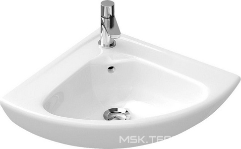 Раковина 415х415мм, с 1 отв.д/смесит., угловая, (цв. R1white alpin ceramicplus)  ZZ Villeroy & Boch O.Novo 732740R1