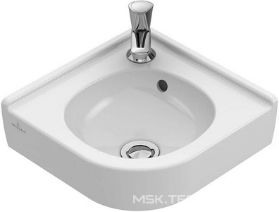 Раковина 320х320мм, с 1 отв.д/смесит., угловая, (цв. 01 белый),  ZZ Villeroy & Boch O.Novo 73103201