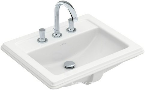 Раковина встраиваемая 630х525 мм, 1 отв. д/смес., (R1 ceramicplus),  ZZ Villeroy & Boch Hommage 710263R1