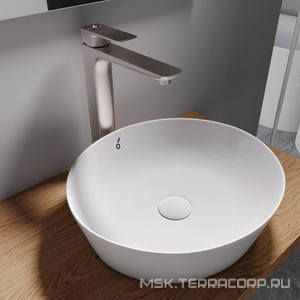 Смеситель для раковины, Высокий, без д/к, (цв.брашированный никель),  ZZ Oliveeka D-LINE OL-239003-BN