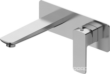 Смеситель для раковины, встраиваемый в стену, излив 184мм, (цв.брашированный никель), D-LINE ZZ