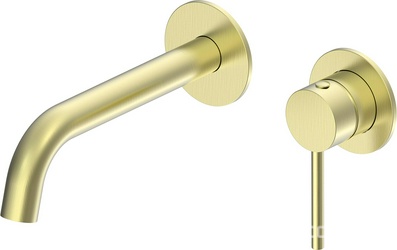 Смеситель для раковины, встраиваемый в стену, излив 195мм, (цв.матовое золото), Y-LINE ZZ