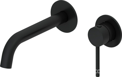 Смеситель для раковины, встраиваемый в стену, излив 195мм, (цв.черный матовый), Y-LINE ZZ