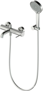 Смеситель для ванны, лейка, шланг, кронштейн в компл., (цв.брашированный никель), SUAVE ZZ Oliveeka Y-LINE OL-639017-BN