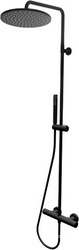 Смеситель-термостат для душа, со стационарным верхним металл душем d280мм., душевая лейка, шланг в компл., (цв.черный матовый),  ZZ Bossini Cosmo L10092.073