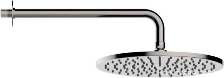 Душ верхний, стационарный, лейка 280мм, настенный монтаж, кронштейн 350мм, розетка в компл., (цв.мат.нерж.сталь),  ZZ Bossini Nobu INH031.075