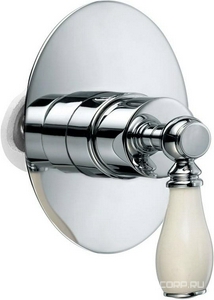 Смеситель для душа, встраиваемый в стену, (цв. хром, ручка белая),  ZZ Bossini Retro Z002201 030