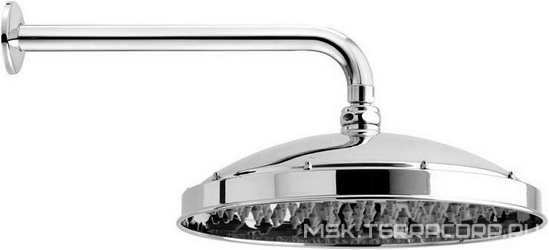 Душ верхний, стационарный, лейка d 30см, настенный монтаж, (кронштейн 48,5см, розетка в компл.), (цв.хром), RETRO ANTIKAL d 300 Bossini ZZ Bossini Универсал H18703J 030