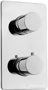Смеситель термостат д/д, встр.в стену, на 2 потребителя, (внешняя часть, БЕЗ внутрен.части арт.Z00101000), (цв.хром), Bossini ZZ Bossini Универсал Z00002.030