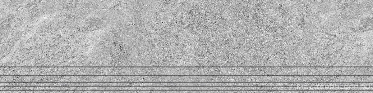 Ступени Техно ProGRES Ceramica Rocks  light grey серые светлые, глазурованные Sugar 1200х300х9,5мм GNR12030428-S