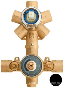 Внутренняя часть встраиваемого смесителя для душа, на  2 потребителя с термостатом, (цв. черный матовый), Bossini ZZ Bossini Универсал Z00101.073