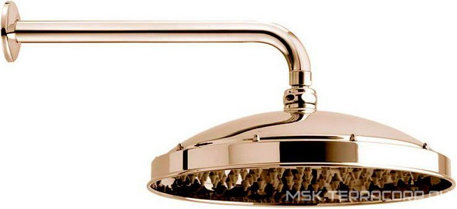 Душ верхний, стационарный, лейка d 30см, настенный монтаж, (кронштейн 48,5см, розетка в компл.), (цв.бронза), RETRO ANTIKAL d 300 Bossini ZZ Bossini Универсал H18703J 022