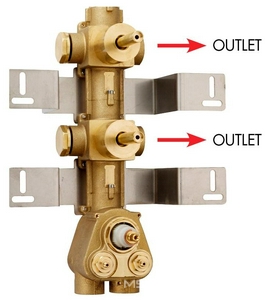 Внутренняя часть встраиваемого смесителя (термостат) для душа, на 2 потребителя, Bossini ZZ Bossini Универсал Z030201000