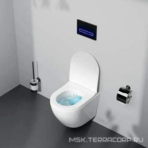 Унитаз подвесной, Aquaspin безободковый, сиденье с микролифтом в комплекте AMPM Like C801901SC