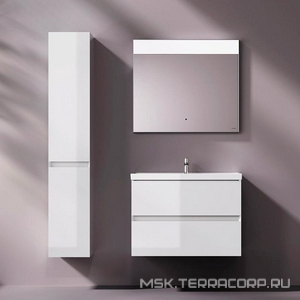 Тумба подвесная 80 см, 2 выдвижн.ящика, раковина в комплекте, цвет белый глянец AMPM Above M9X-FHX0802WG-WCC0800WG