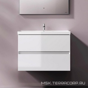 Тумба подвесная 80 см, 2 выдвижн.ящика, раковина в комплекте, цвет белый глянец AMPM Above M9X-FHX0802WG-WCC0800WG