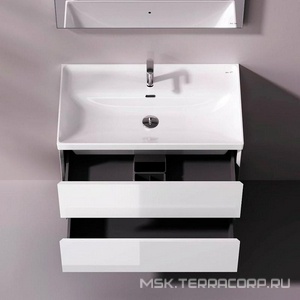 Тумба подвесная 80 см, 2 выдвижн.ящика, раковина в комплекте, цвет белый глянец AMPM Above M9X-FHX0802WG-WCC0800WG