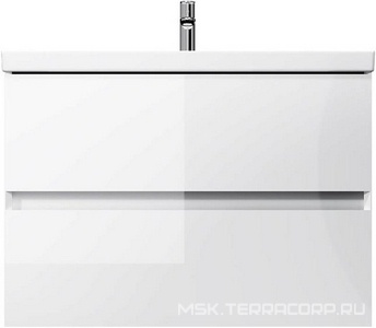 Тумба подвесная 80 см, 2 выдвижн.ящика, раковина в комплекте, цвет белый глянец AMPM Above M9X-FHX0802WG-WCC0800WG