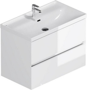 Тумба подвесная 80 см, 2 выдвижн.ящика, раковина в комплекте, цвет белый глянец AMPM Above M9X-FHX0802WG-WCC0800WG