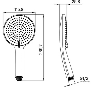 Душевая лейка, 5 режимов, цв.хром Iddis Универсал OPH3F0Bi18
