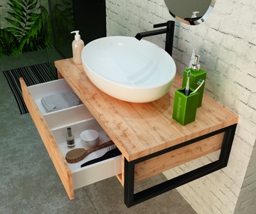 Тумба подвесная GRUNGE LOFT 80х48 см, 1 выдвиж. ящик, цвет Дуб Вотан, ZZ