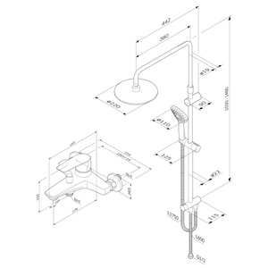 Душевой набор Gem 2 в 1 F42890A14 , цв. черный, ZZ