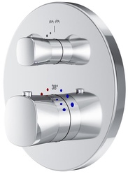 Смеситель для ванны/душа, термостат, встраиваемый в стену, без внутр.части (арт.F100100), хром ZZ
