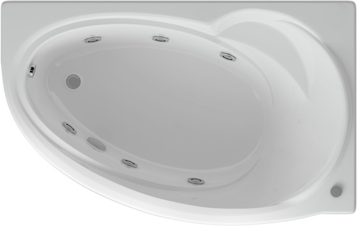 Акриловая ванна Акватек Бетта 170 R с гидромассажем и экраном| 170x95x47
