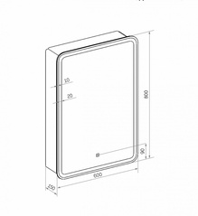 Зеркало-шкаф 60x15x80 см Art&Max Platino 60 L с подсветкой ZZ