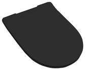 Сиденье для унитаза, с микролифтом, тонкое, (цв. matt black, петли цв.хром), File 2.0 ZZ