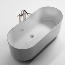 Ванна отдельностоящая 1700x750xh630мм, без слива-перелива, SOLID SURFACE цв.белый мат.полностью, Аквариус ZZ